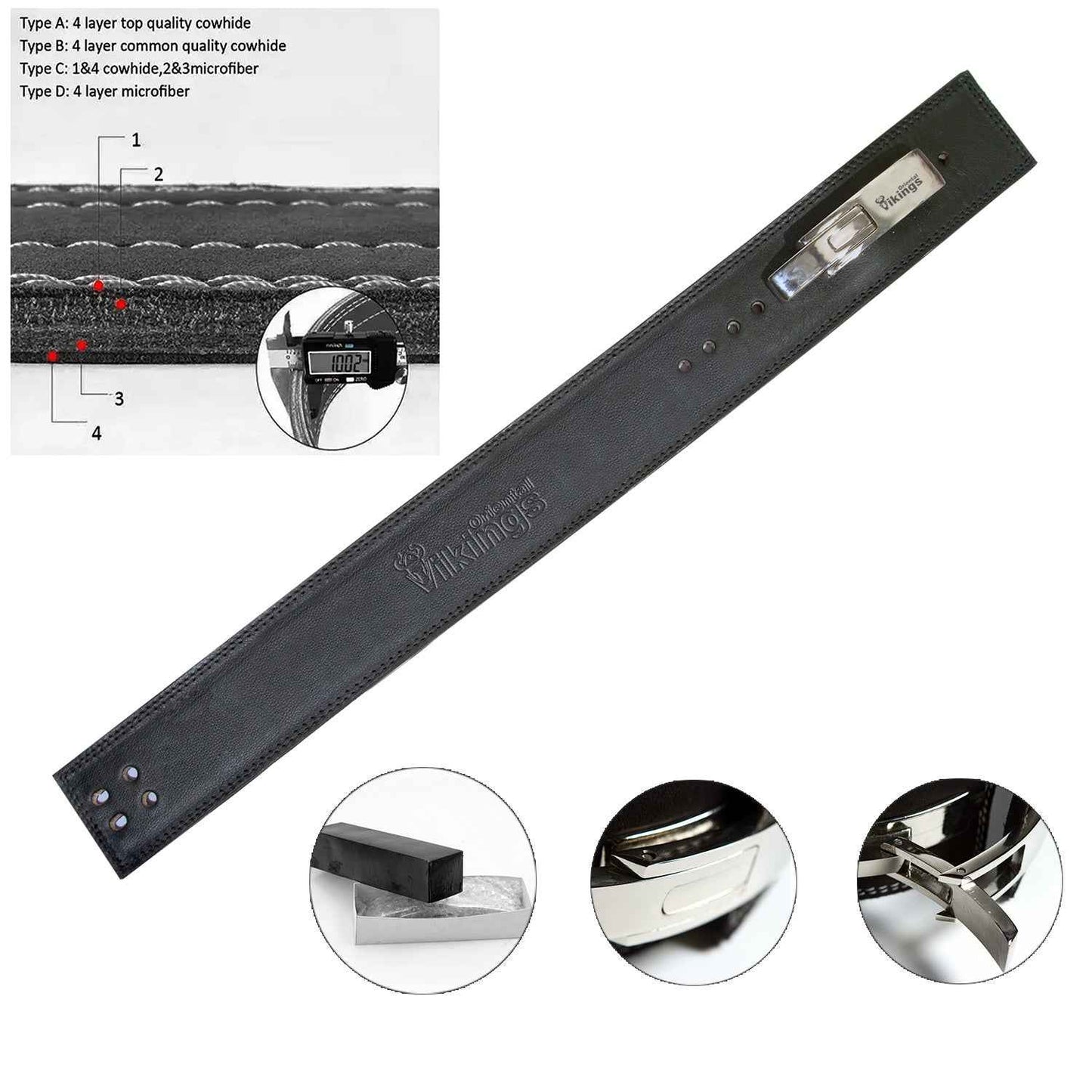 Heavy Leather Power Weight Lifting Lever Buckle Belt (without logo)