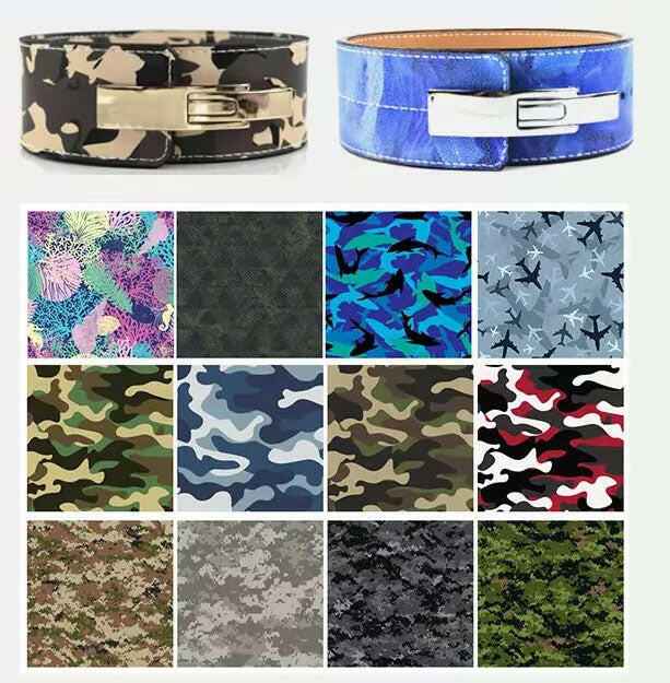 Custom Print LEVER BUCKLE SUEDE LEATHER POWER BELT