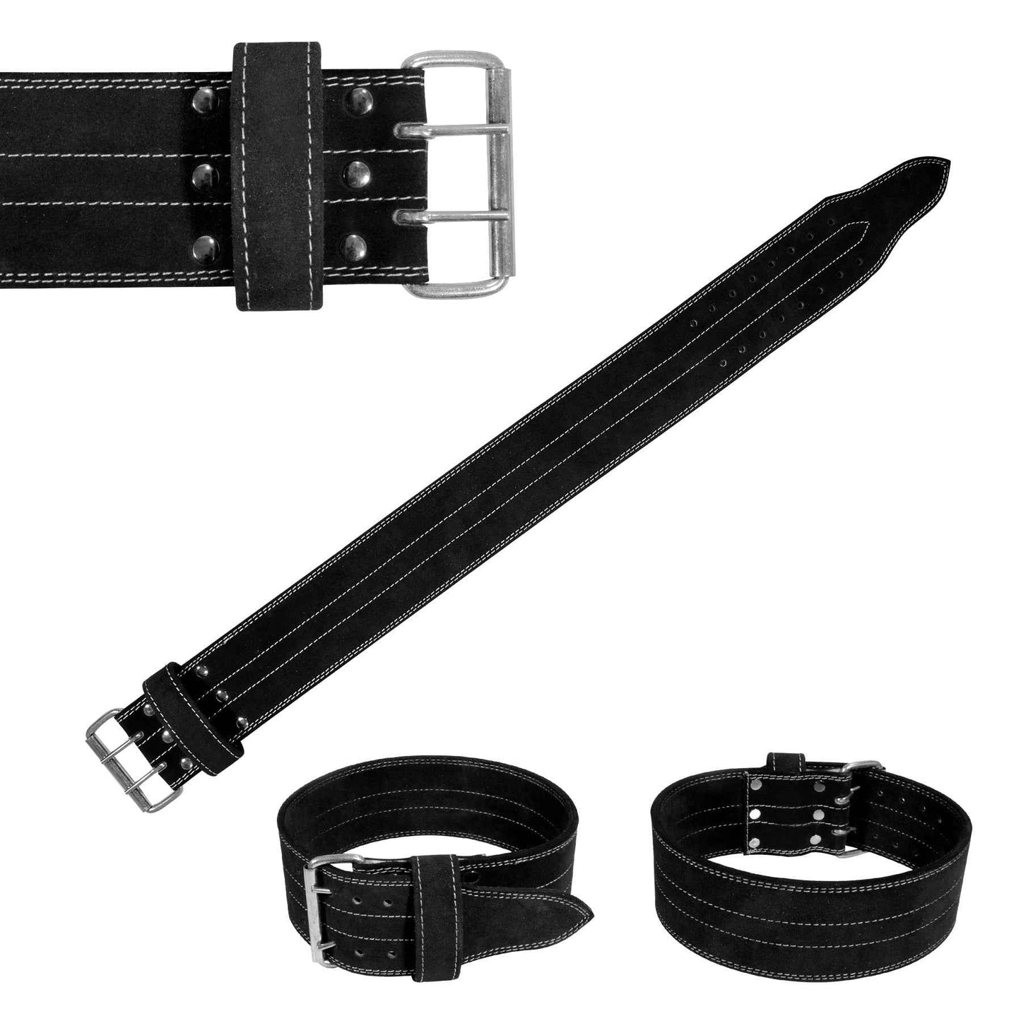Suede Leather Weight Lifting 2 Prong 13mm Belts