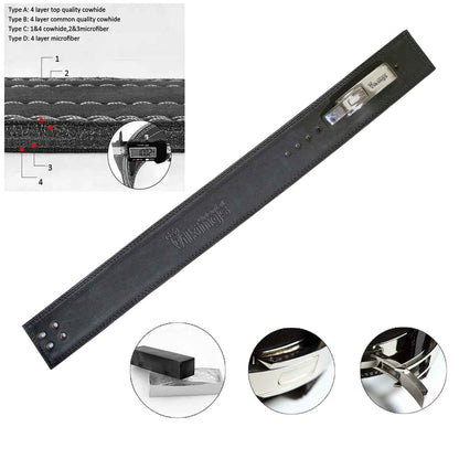 Heavy Leather Power Weight Lifting Lever Buckle Belt (without logo)
