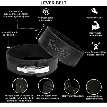 Heavy Leather Power Weight Lifting Lever Buckle Belt (without logo)