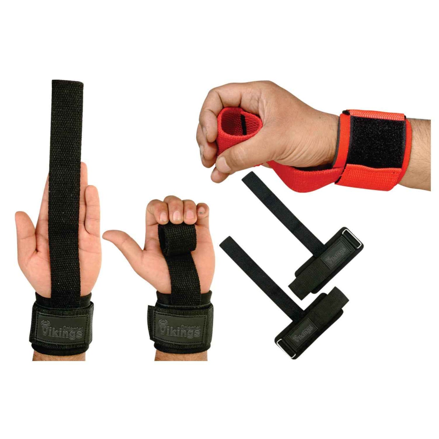 Heavy Duty Cotton Lifting Straps Neoprene Padded Wrist Wraps