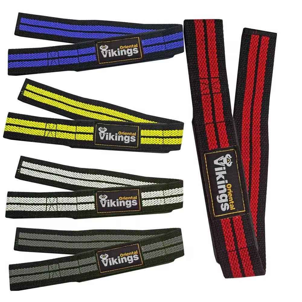 Cotton Weightlifting Straps with Custom Logo Colorful Stripes for Bodybuilding