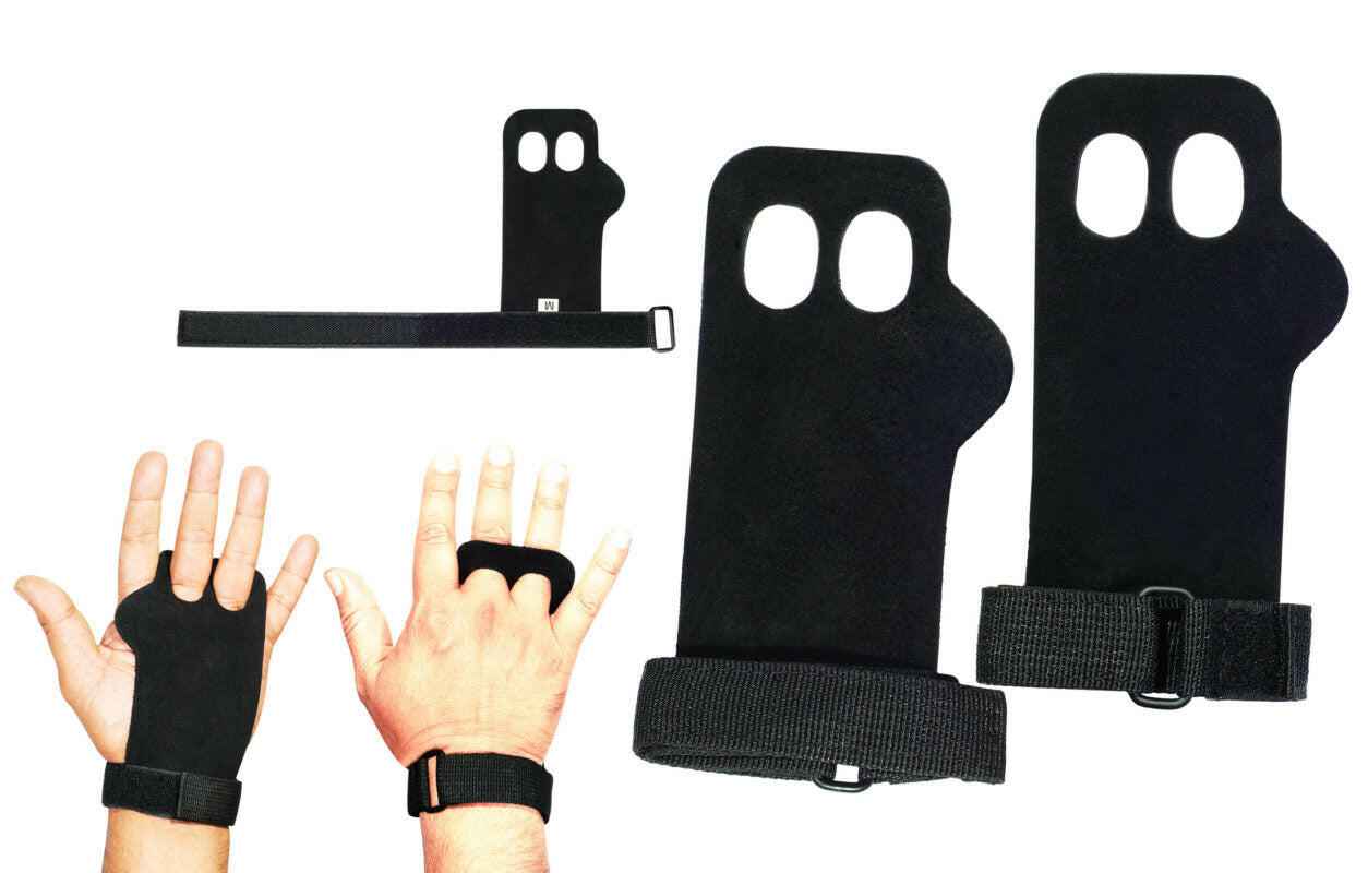 LEATHER HAND GRIPS WITH EXTENDED INDEX FINGER “SET OF 2”