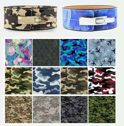 Custom Print LEVER BUCKLE SUEDE LEATHER POWER BELT
