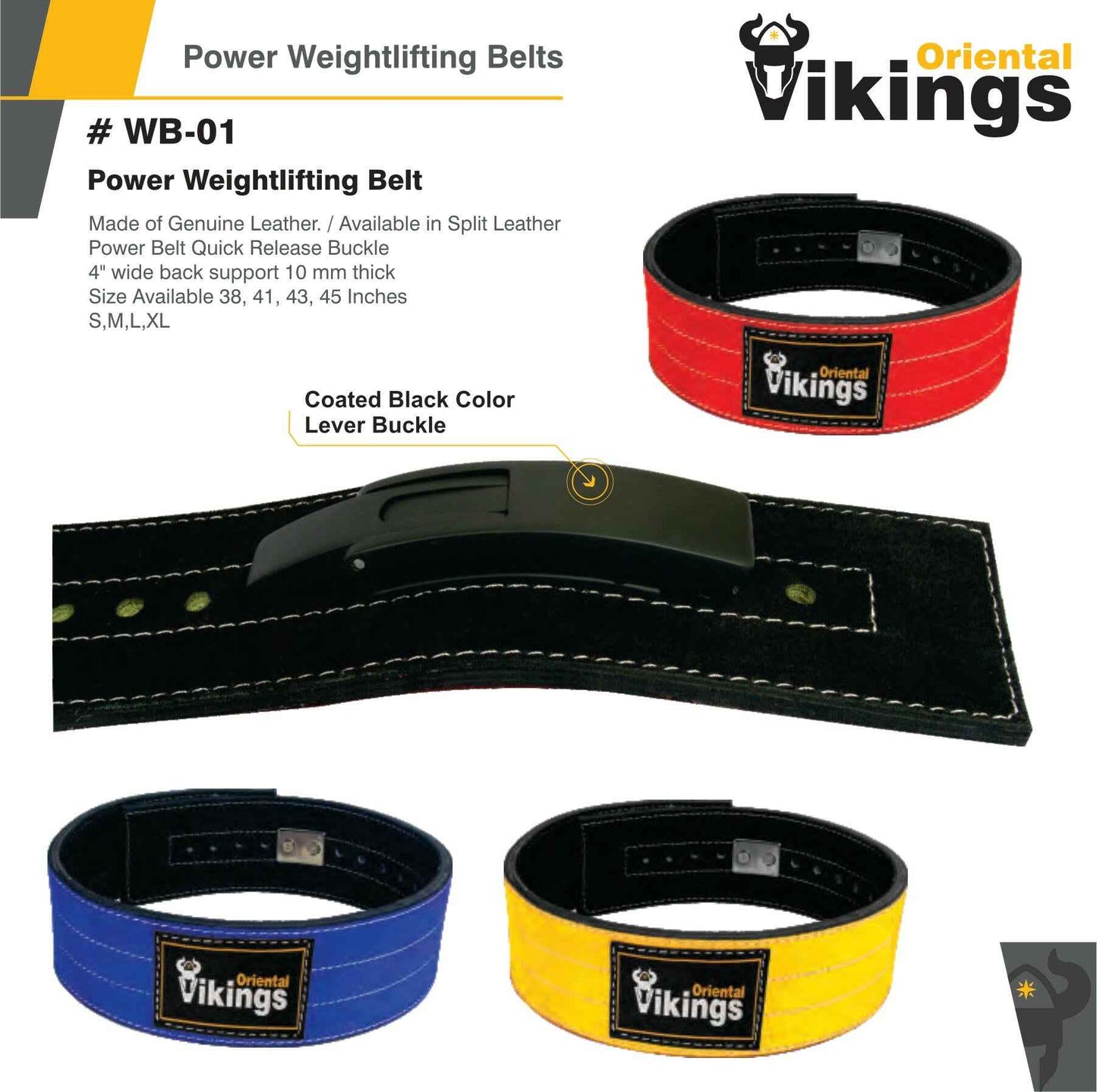 Heavy Leather Lever Buckle Belt