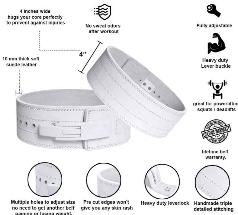 LEVER BUCKLE SUEDE LEATHER POWER BELT