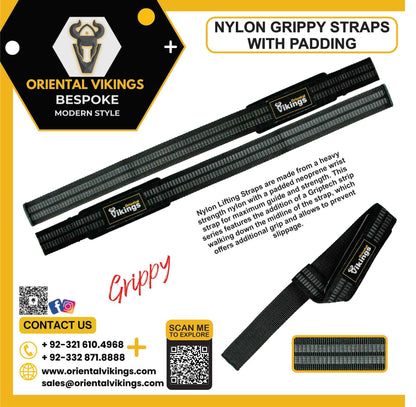 Lifting StrapsNYLON GRIPPY WEIGHTLIFTING STRAPS WITH PADDING