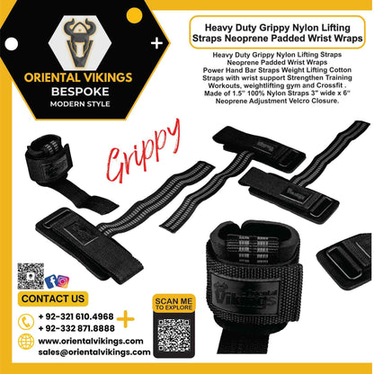 Lifting StrapsNYLON GRIPPY WEIGHTLIFTING STRAPS WITH PADDING