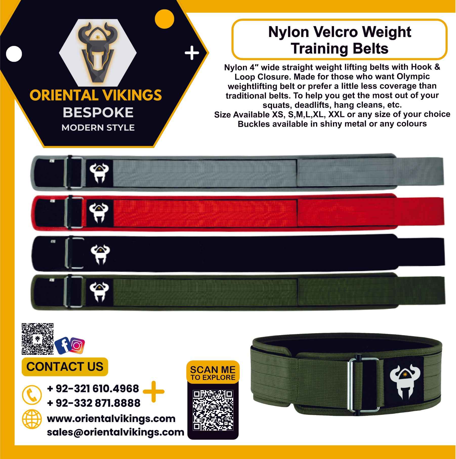 Nylon Velcro Weight Training Belts