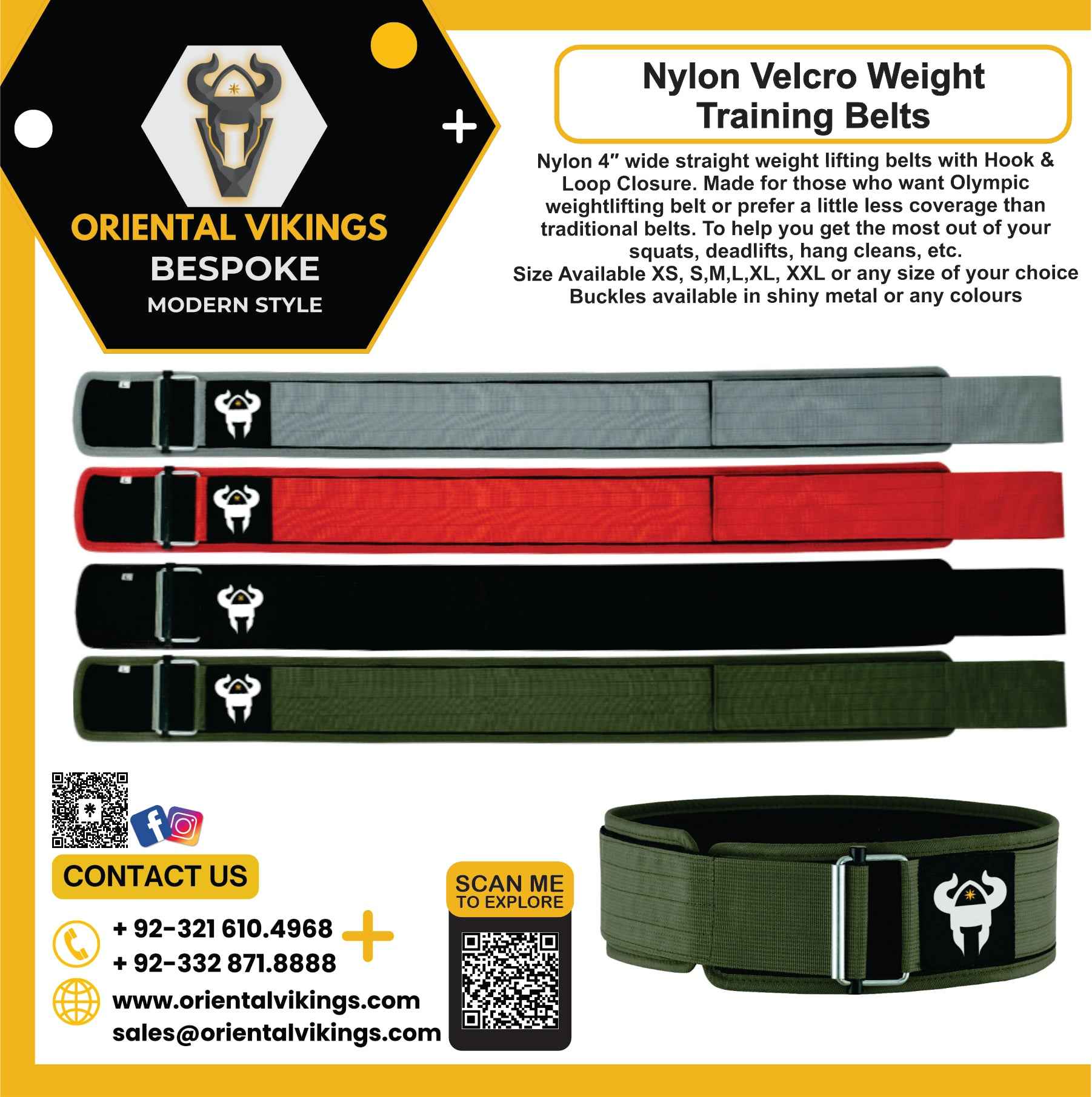 Nylon Velcro Weight Training Belts