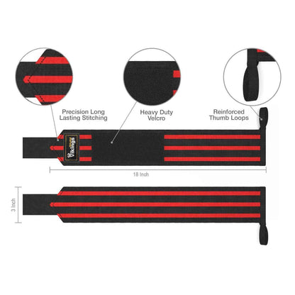 Heavy strength Wrist Wraps with Stripes