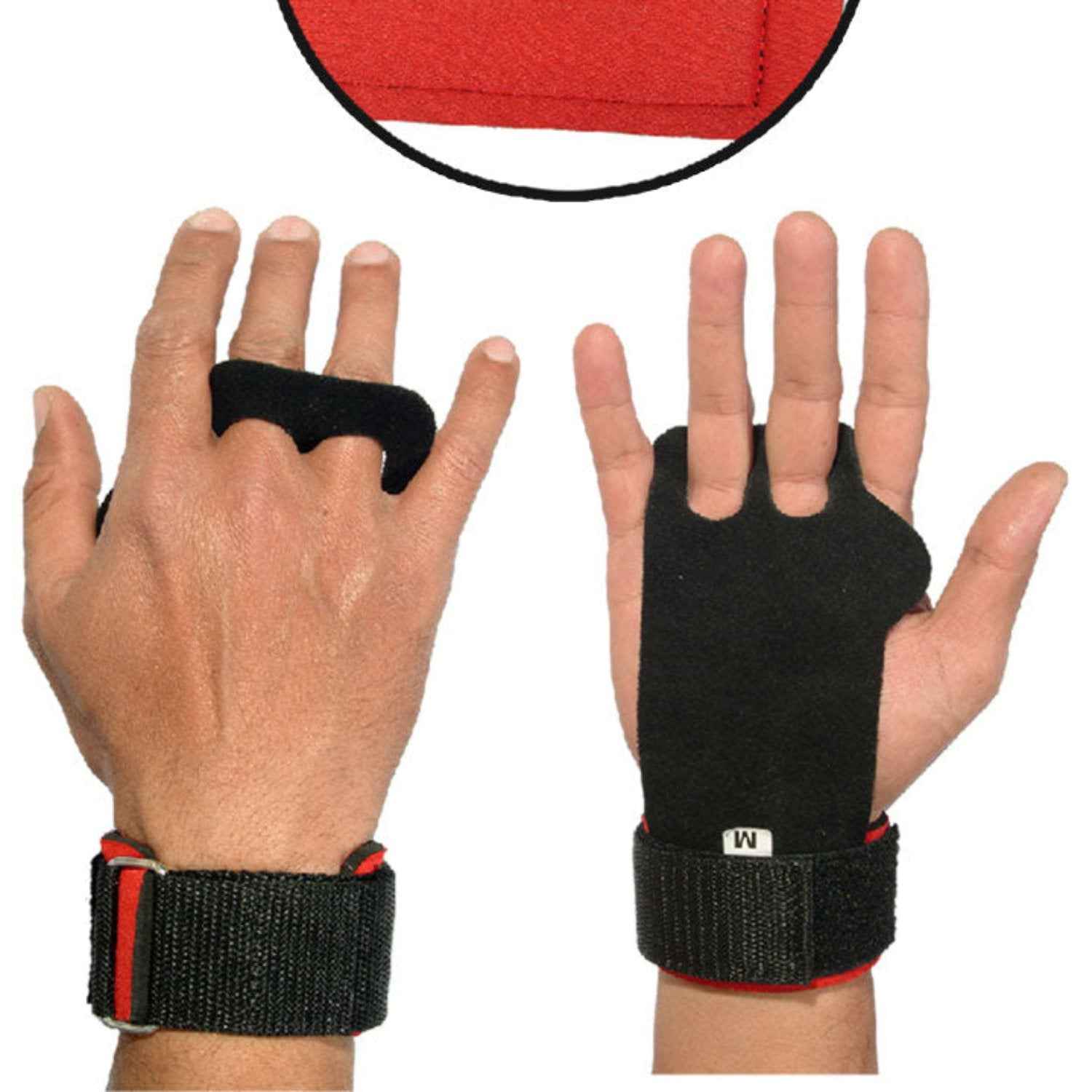 LEATHER HAND GRIPS WITH EXTENDED INDEX FINGER and Padding